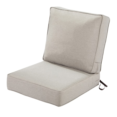 Montlake FadeSafe Patio Lounge Chair Cushion Set, 23 X 45 Inch, Heather Grey